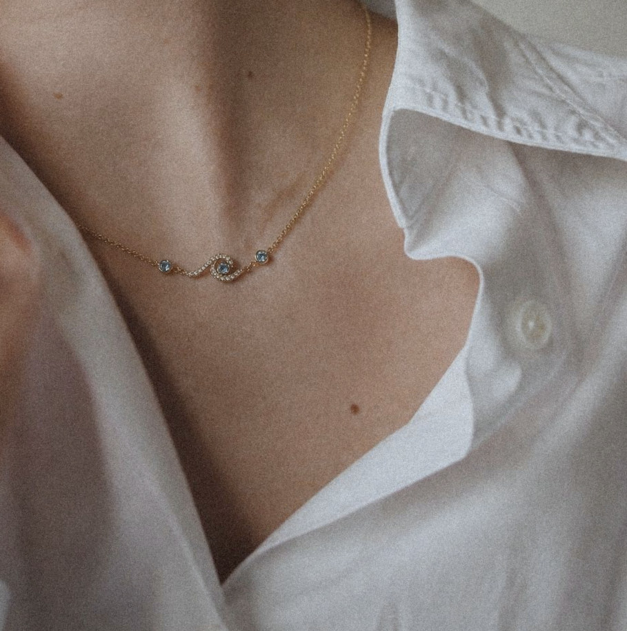 Onda Necklace, worn
